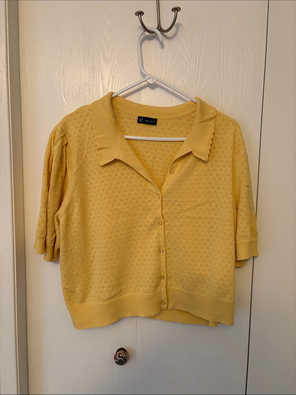 GAP Yellow Eyelet Button-Down Top